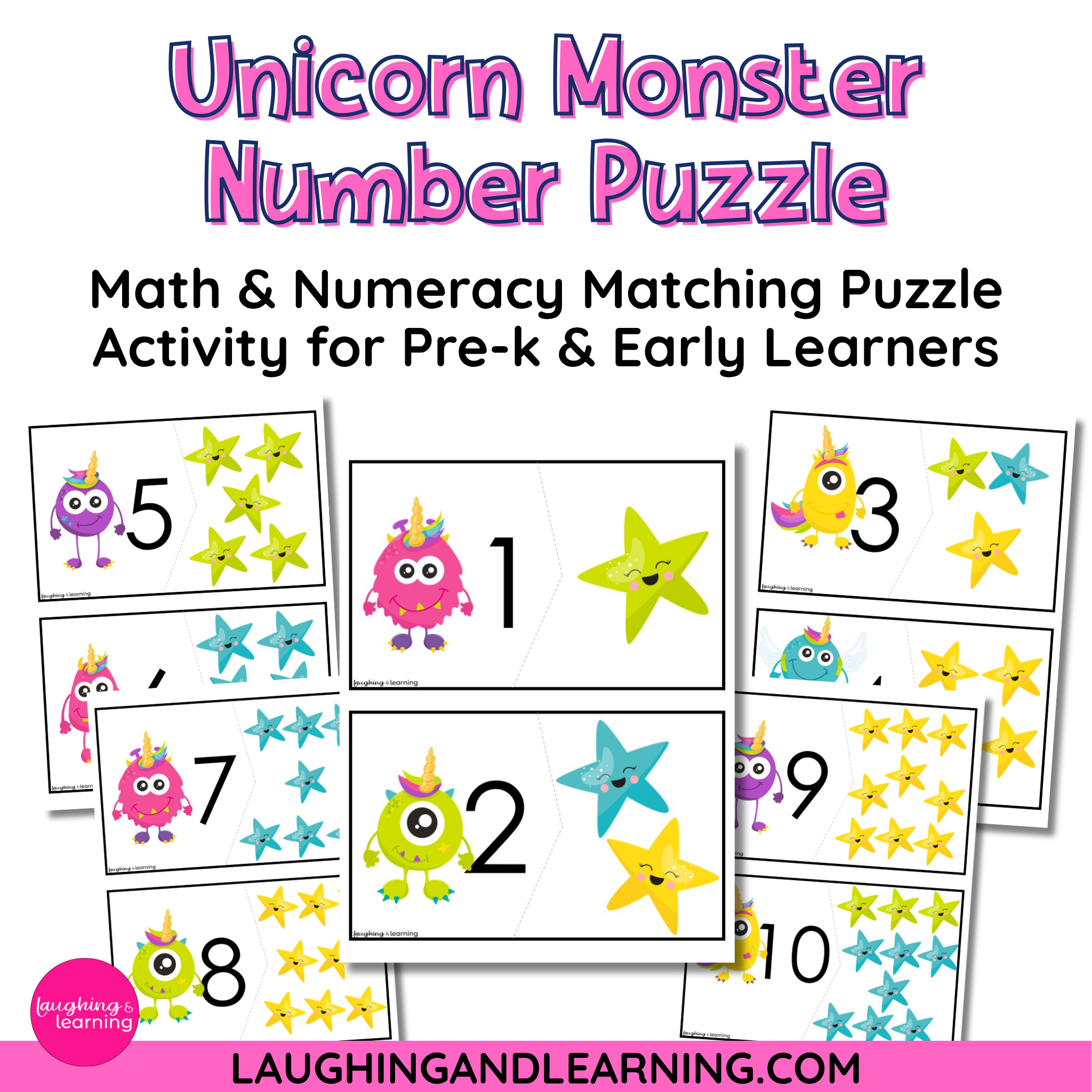Unicorn Monster Match -Number Matching Activity
