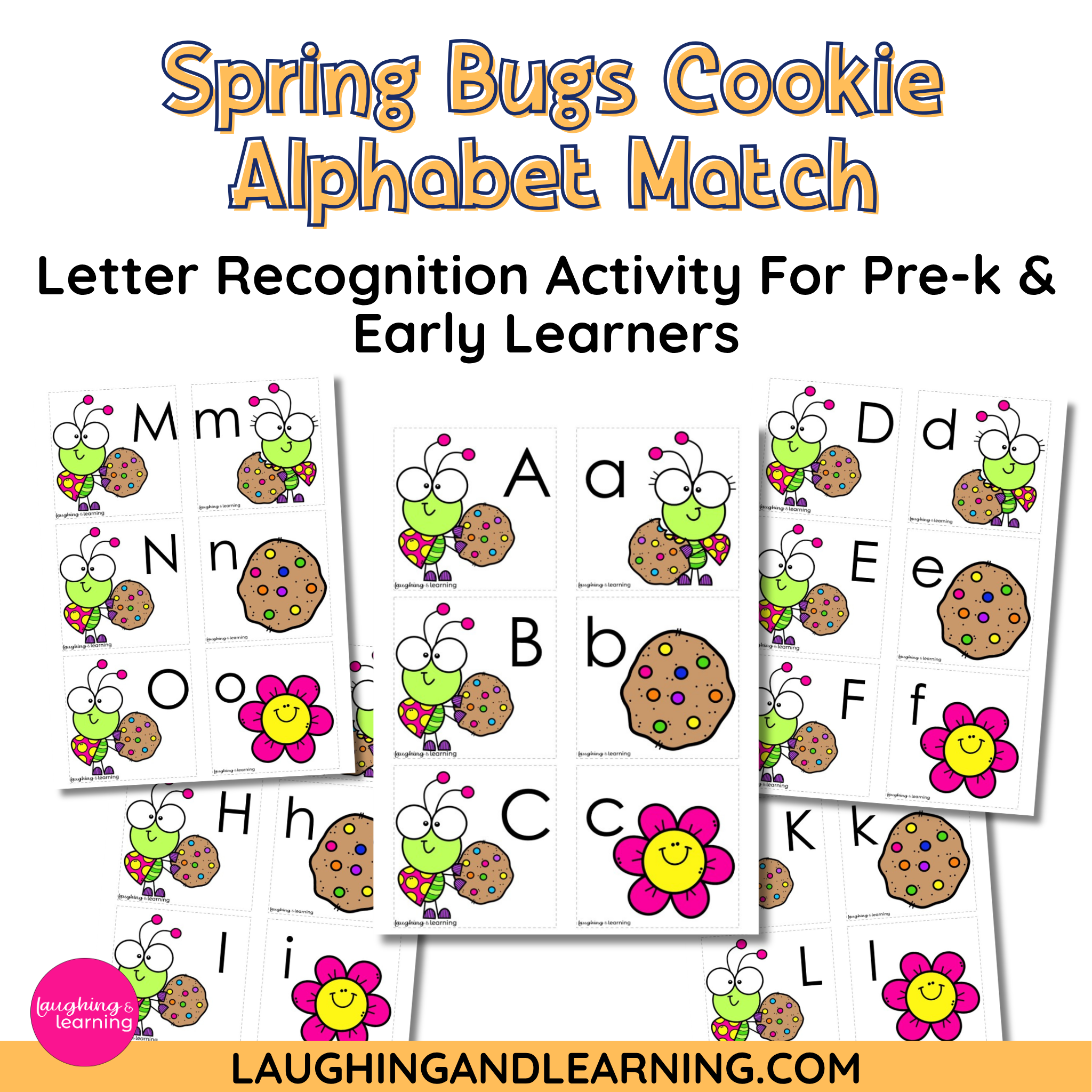 Spring Bugs Cookie Alphabet Match: Letter Recognition Activity Early Learners