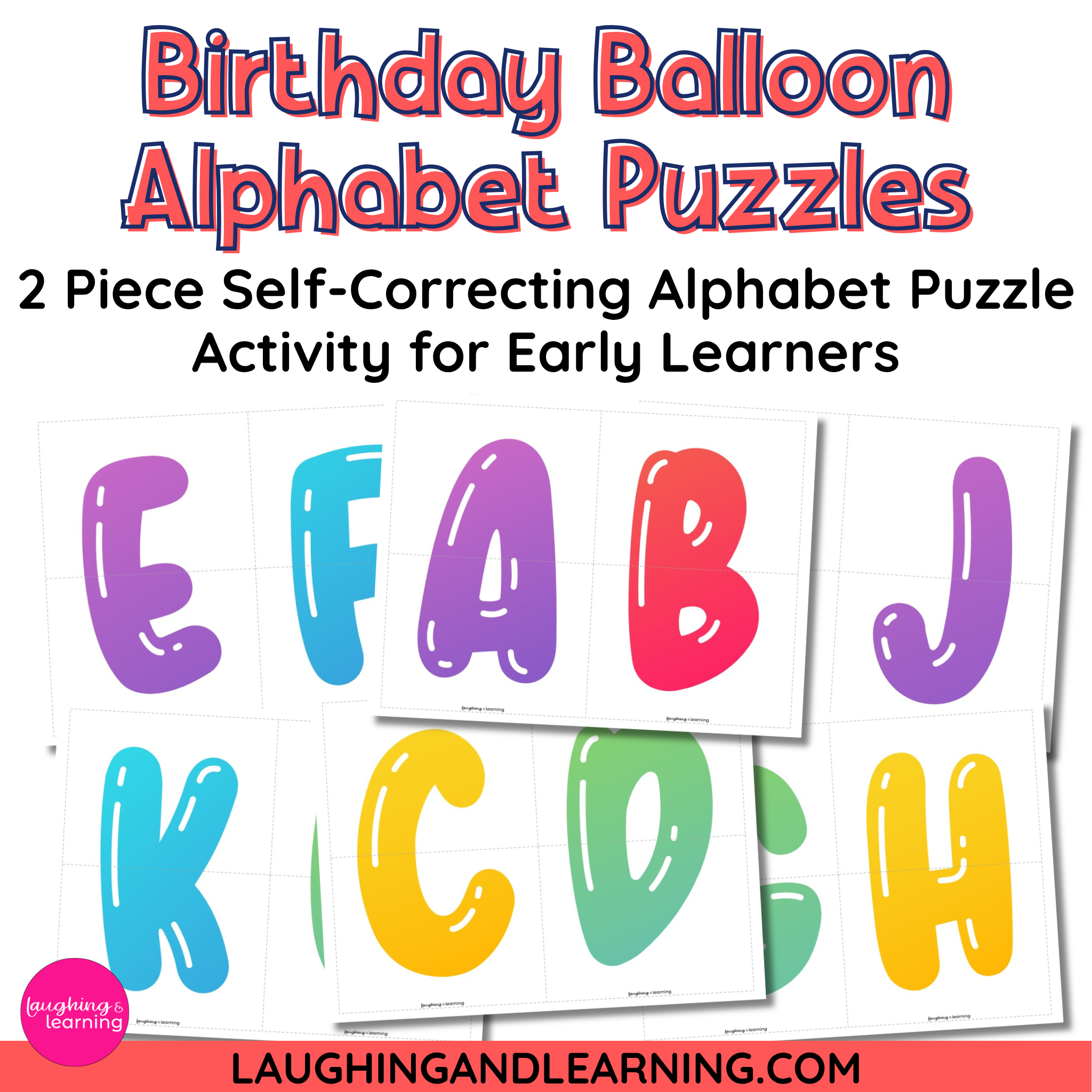 Birthday Balloon Alphabet Puzzles for Early Learners