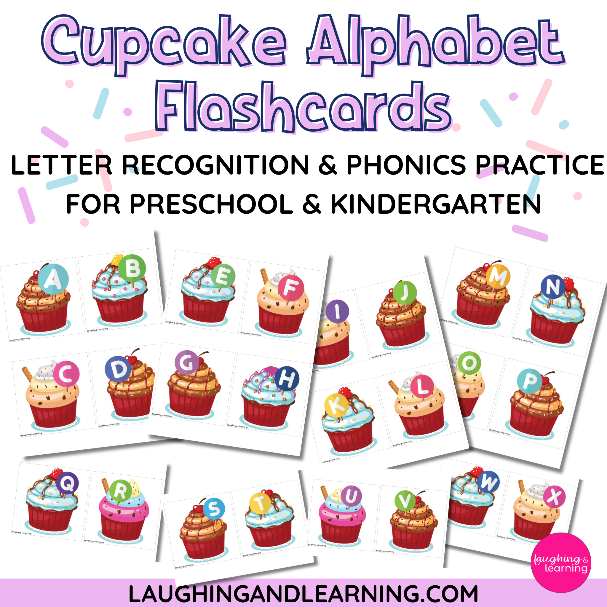 Cupcake Alphabet Flashcards: Letter Recognition and Phonics Practice