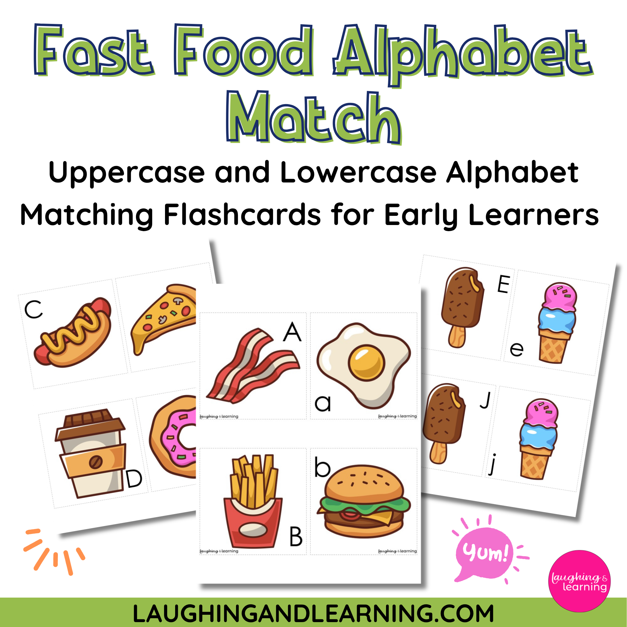 Fast Food Alphabet Match: Uppercase and Lowercase Alphabet Matching Activity
