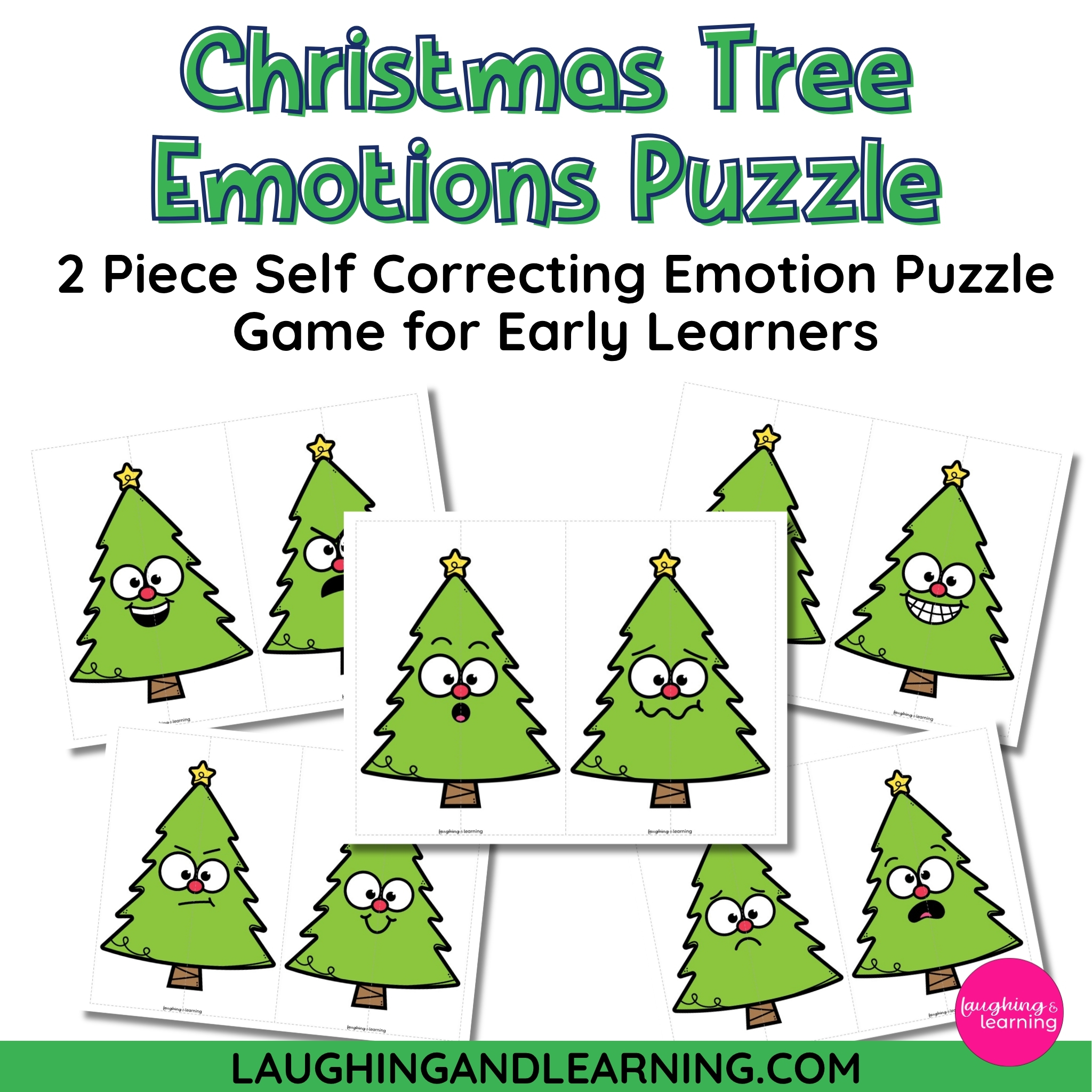 Christmas Tree Emotions Puzzle: Build Feelings Recognition