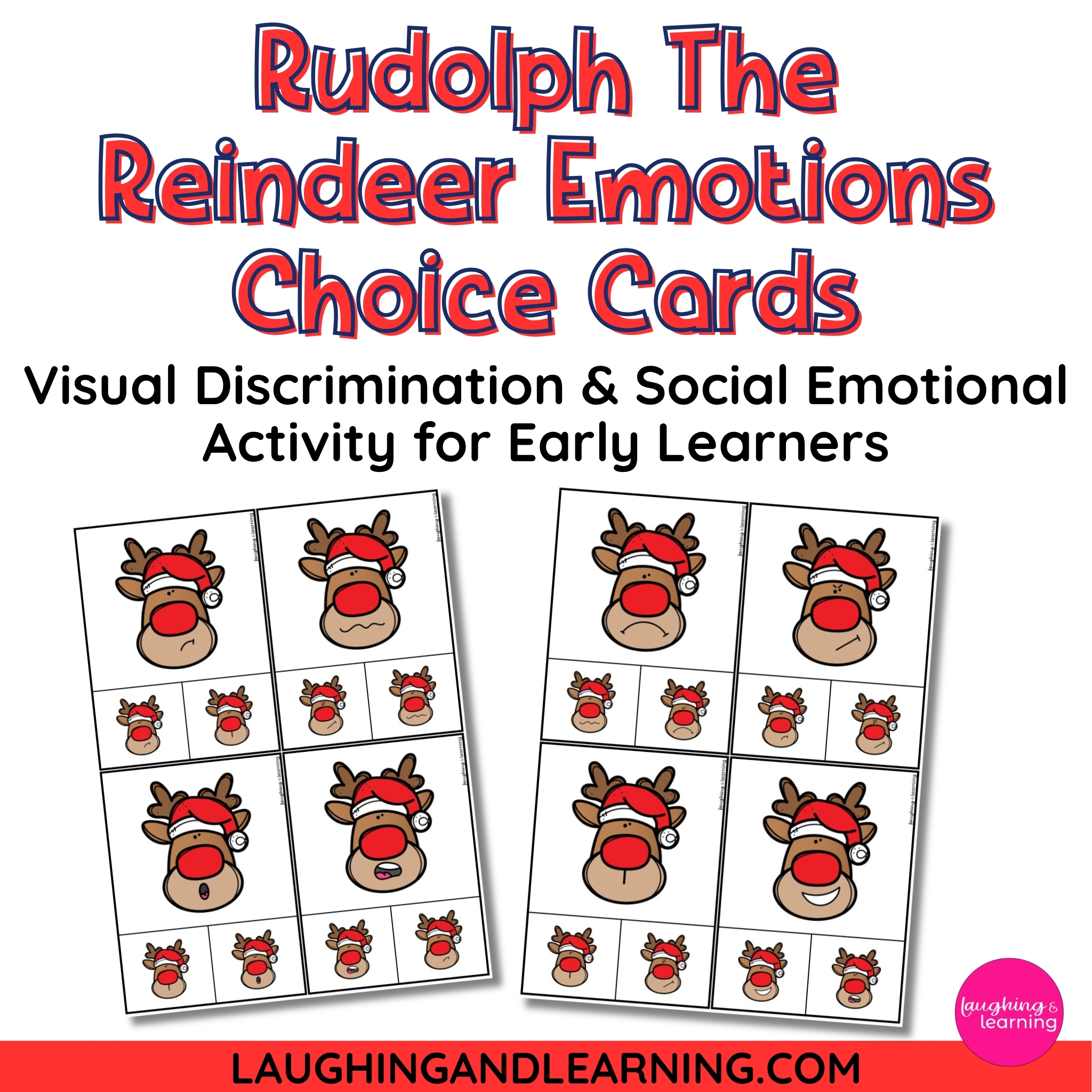 Rudolph the Reindeer Emotions Choice Cards for Early Learners