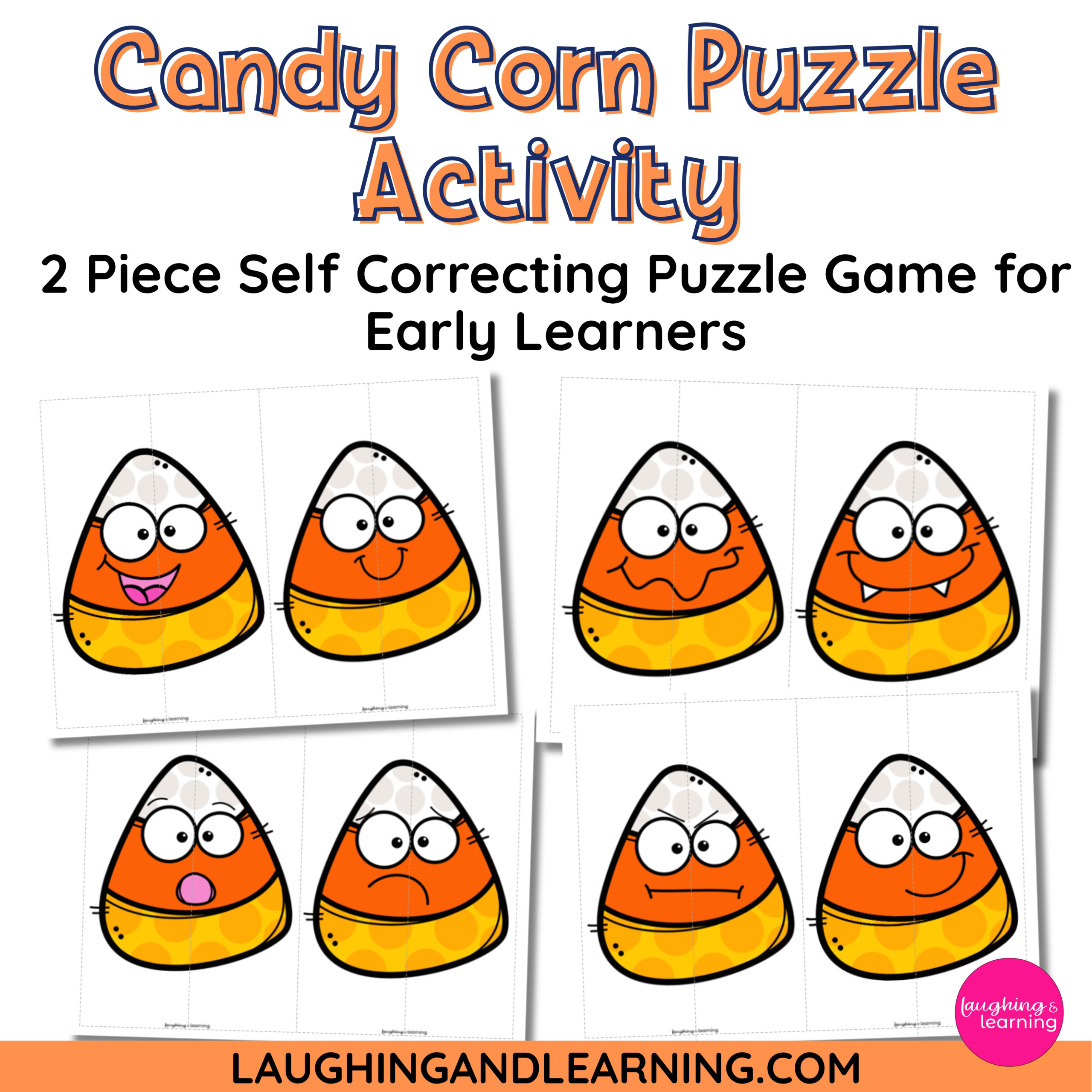 Candy Corn Emotions Puzzle for Preschool and Kindergarten Learners
